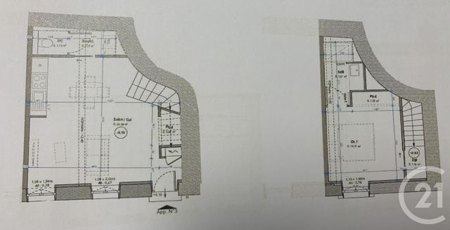 Appartement à vendre - 2 pièces - 42,20 m2 - St Genis Laval - 69 - RHONE-ALPES